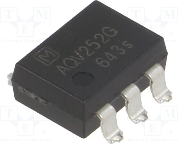 AQV252GA, МОП-транзисторное реле, 60В, 2.5А, 0.12Ом, SPST-NO