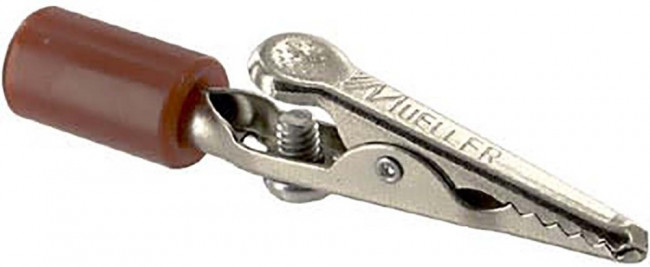 BU-60HS-2, Test Clips Red Alligator Steel Clip Acetate Handle &amp; Screw - 10 Amp