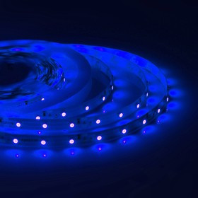 00-84 Светодиодная лента 12В, 4,8Вт/м, smd3528, 60д/м, IP67(НАНО), подложка 8мм, 5м, син.