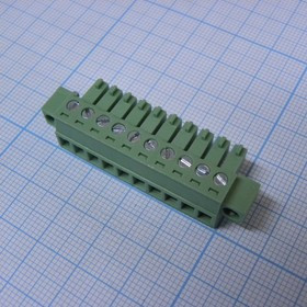 15EDGKM-3.81- 10P-14-00A(H), Разъемный клеммный блок, 10 контактов. Серия 15EDGKM-3.81