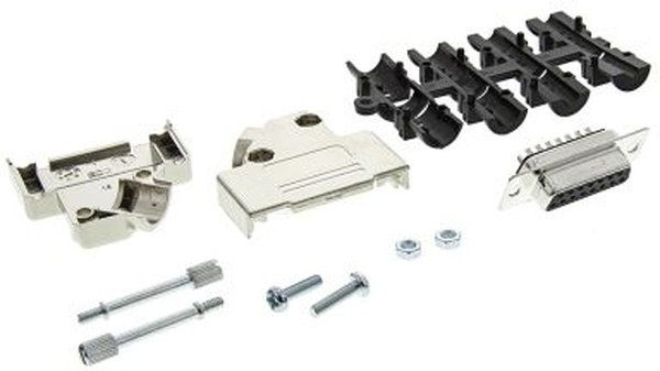 MHD45PK15-DB15SK, Разъем D-Sub; PIN: 15; вилка; "мама"; угловой 45°;