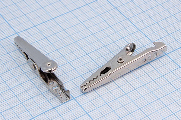 WD027/Y, Зажим "крокодил" с изолятором, 10А, L42.5мм, желтый; Q-180 Y зажим "крокодил" L 42,5x35,5x3,5\ 10А\обж\\изол жел