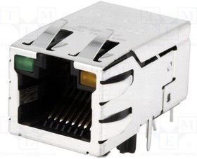 SI-52008-F, Гнездо; RJ45; PIN: 8; экранированный,с LED; Конф: 8p8c; THT