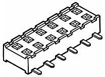 55510-112LF, Minitek® 2.00mm, Board to Board Connector, PCB Mounted Receptacle , Vertical , Surface Mount, Double row, 12 Positions, 2.00mm