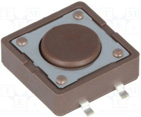 DTSM-21N-V-B, Микропереключатель, 1, SPST-NO, 0,05A/12ВDC, SMT, 1,6Н, 12x12мм