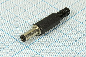 Разъём питания, штекер; №266 штек пит DC 5,5d2,1x12\2C\\каб\пл хвост\