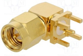 901-9894-RFX, Разъем РЧ / Коаксиальный, SMA Коаксиальный, Прямоугольный Штекер, Пайка, 50 Ом, Латунь 901-9894-RFX, Разъем РЧ / Коаксиальный, SMA Коаксиальный, Прямоугольный Штекер, Пайка, 50 Ом, Латунь