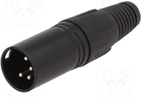 FC6156, Аудио разъем XLR, 4 контакт(-ов), Штекер, Монтаж на Кабель, Корпус из Металла