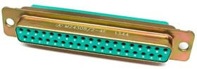 M24308/2-4F, M24308 37 Way Panel Mount D-sub Connector Socket, 2.77mm Pitch, with 4-40 Screw Locks