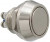 PBS-28B-2 D-12 mm steel, Кнопка антивандальная без подсветки PBS-28B-2, М12, IP65, 36 В, никелированная латунь