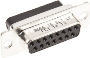 865615SLTLF, 8656 15 Way Cable Mount D-sub Connector Socket, 2.74mm Pitch 865615SLTLF, 8656 15 Way Cable Mount D-sub Connector Socket, 2.74mm Pitch