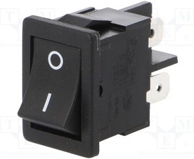 1852.1128, ROCKER; DPST; Pos: 2; ON-OFF; 4A/250VAC; black; IP40; 100m?; -20?85°C