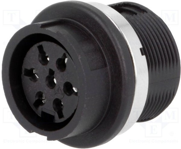 T3437-000, Circular DIN Connectors FEMALE RECEPTACLE 7 WAY