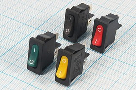 Выключатель клавишный, 2T, 6A, ON-OFF, черный/зеленый, MRS101-5; №1520 G Пкл\\ 6\ON-OFF\\чер\ зел\\2T\MRS101-5\