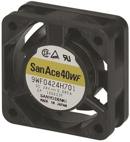 9WF0424H7D01, 9WF Series Axial Fan, 24 V dc, DC Operation, 11.7m³/h, 2.04W, 80mA Max, 40 x 40 x 15mm