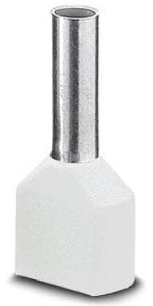 Кабельный наконечник AI-TWIN 2X 0,5 - 8 WH изолированный, двойной, сечение 0,5mm2, длина 8mm, белый (упак. 100шт.) Кабельный наконечник AI-TWIN 2X 0,5 - 8 WH изолированный, двойной, сечение 0,5mm2, длина 8mm, белый (упак. 100шт.)