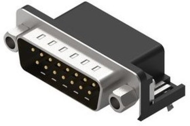 D-Sub connector, 15 pole, standard, angled, solder connection, 618015231421