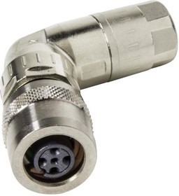 21038813430, Conn M12 Circular PIN 4 POS Crimp Cable Mount 4 Terminal 1 Port