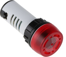 PL22SFBZR24, PL Series Red Buzzer Beacon, 24 V ac/dc, Panel Mount, 95dB at 1 Metre