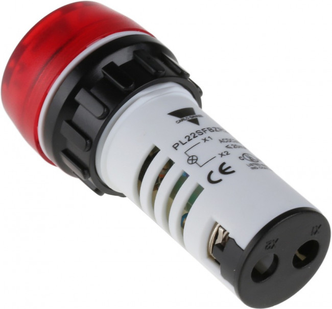 PL22SFBZR24, PL Series Red Buzzer Beacon, 24 V ac/dc, Panel Mount, 95dB at 1 Metre