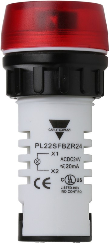 PL22SFBZR24, PL Series Red Buzzer Beacon, 24 V ac/dc, Panel Mount, 95dB at 1 Metre