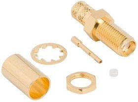 132453, RF Connectors / Coaxial Connectors SMA Str Crimp Jack LMR-240 50 Ohm BlkHd 132453, RF Connectors / Coaxial Connectors SMA Str Crimp Jack LMR-240 50 Ohm BlkHd