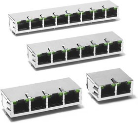 JG0-0025NL, Modular Connectors / Ethernet Connectors 1X4 TAB UP 8-CORE W/