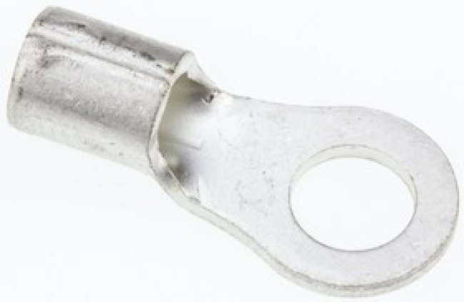 5.5-5, R Uninsulated Ring Terminal, 5mm Stud Size, 2.6mm² to 6.6mm² Wire Size