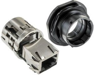 RJF71ZN, Modular Connectors / Ethernet Connectors Jam Nut receptacle Female RJ45 term