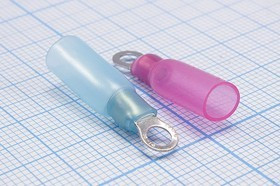 222037B, Наконечник кольцевой ø3.7мм изолированный термоусаживаемый, синий; Q-15942B клемма"O" d 3,7\0,3\S1,5~2,5\Cu луж\t-усад\син\\