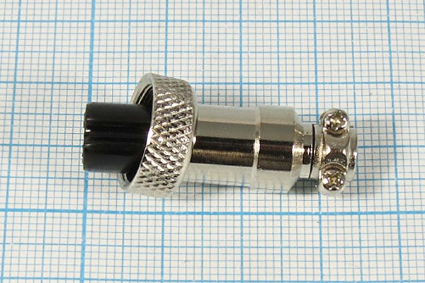 Гнездо микрофонное MIC12 на кабель, 3контакта, соединительная резьба М12, аналог XS12JK-3P; Q-10623Z гн мик MIC12\3P\каб\М12\ \QGXZ12M-3A[XS