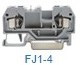FJ1-4/B, 281-904 Проходная клемма серии FJ1 4 кв мм, 2-конт, син