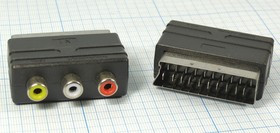 Штекер СКАРТ-гнездо 3RCA, вход