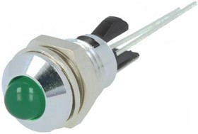 2665.8081, Индикат.лампа: LED, выпуклый, Отв: d8мм, на печатную плату, латунь