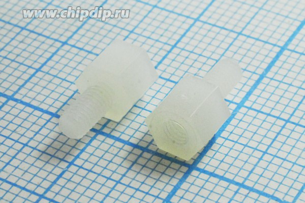 Стойка пластиковая длинной L10,0мм, М3x6-М3, диаметр 5мм, TP-10; Q-4900 стойка L10,0\М3x6-М3\S5\пл\TP-10