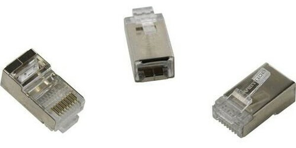 Коннектор Vention RJ45 (8p8c), FTP cat. 5e, под витую пару, экранированный (10шт.) (IDAR0-10)