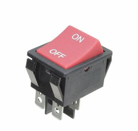 R5ABLKREDIF0, Rocker Switches 15A 250V DPST On-OffNo Lamp