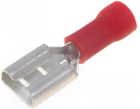 ST-005/R, Наконечник плоский, 6,3мм, 0,8мм, "мама", 0,5-1мм2, обжим, красный