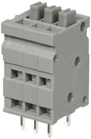 TBL009V-254-03GY-2GY, Fixed Terminal Blocks Terminal block, screwless, 2.54, Vertical, 3, Gray w Gray Button