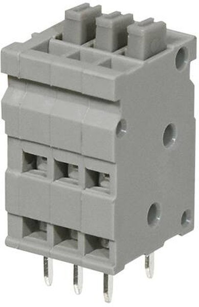 TBL009V-254-03GY-2GY, Fixed Terminal Blocks Terminal block, screwless, 2.54, Vertical, 3, Gray w Gray Button