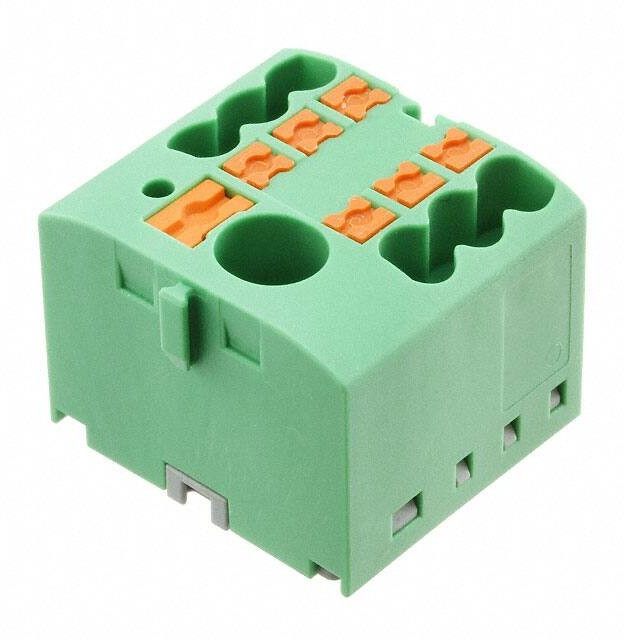 3273338, DIN Rail Terminal Blocks PTFIX 6/6X2,5 GN 2.5mm2 w/6mm2 feedin