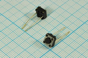 Переключатель тактовый 6,2x 6,2x 4,3, h 0,8, NO, красный, 2LW13