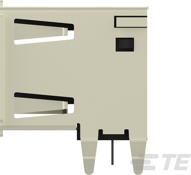 5787617-1, Разъем сдвоенный USB тип A, розетка USB 2.0, 8 выводов (2 порта), Прямой Угол