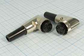 Разъем микрофонный MIC16 розетка, контакты 5P, монтаж на кабель, М16, MC904-5P
