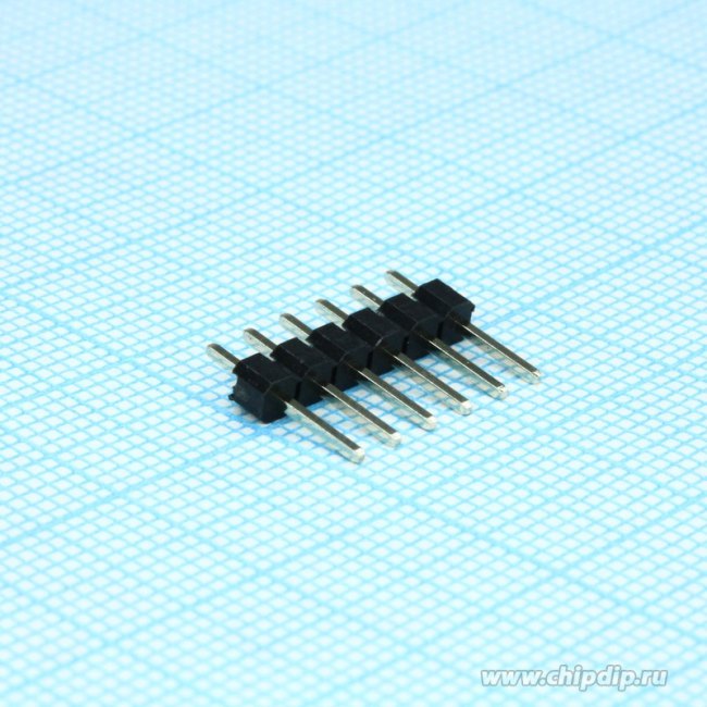 PLS-06 (DS1021-1x6SF11-B), штыри на плату однорядные шаг 2.54мм