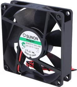 ME80201V1-A99, Вентилятор осевой, 12В DC, 80x80x20мм, подшипник Vapo, 61куб.м/ч, 38дБА