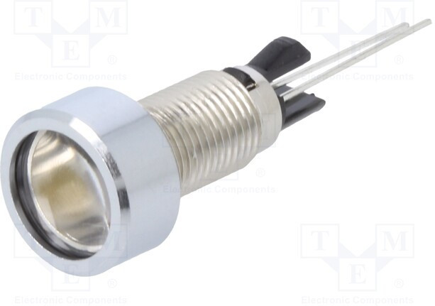 2672.8071, Индикат.лампа: LED, плоский, Отв: d8мм, на печатную плату, латунь