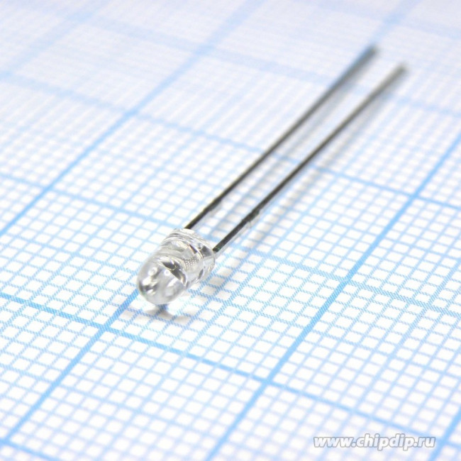 L-7104SEC, Светодиод 3мм/оранжевый/601нм/480- 1300мкд/прозрачный/34°