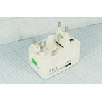 Адаптер сетевой, 125~250В 10А, USB, универсальный