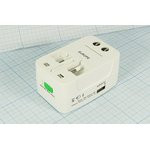 Адаптер сетевой, 125~250В 10А, USB, универсальный